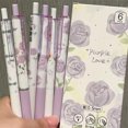 thumbnail image 2 of 6pcs moda Kawaii rosa suave escritura gel pluma creativa secado rápido prensa pluma neutral estética papelería suministros de oficina, 2 of 8