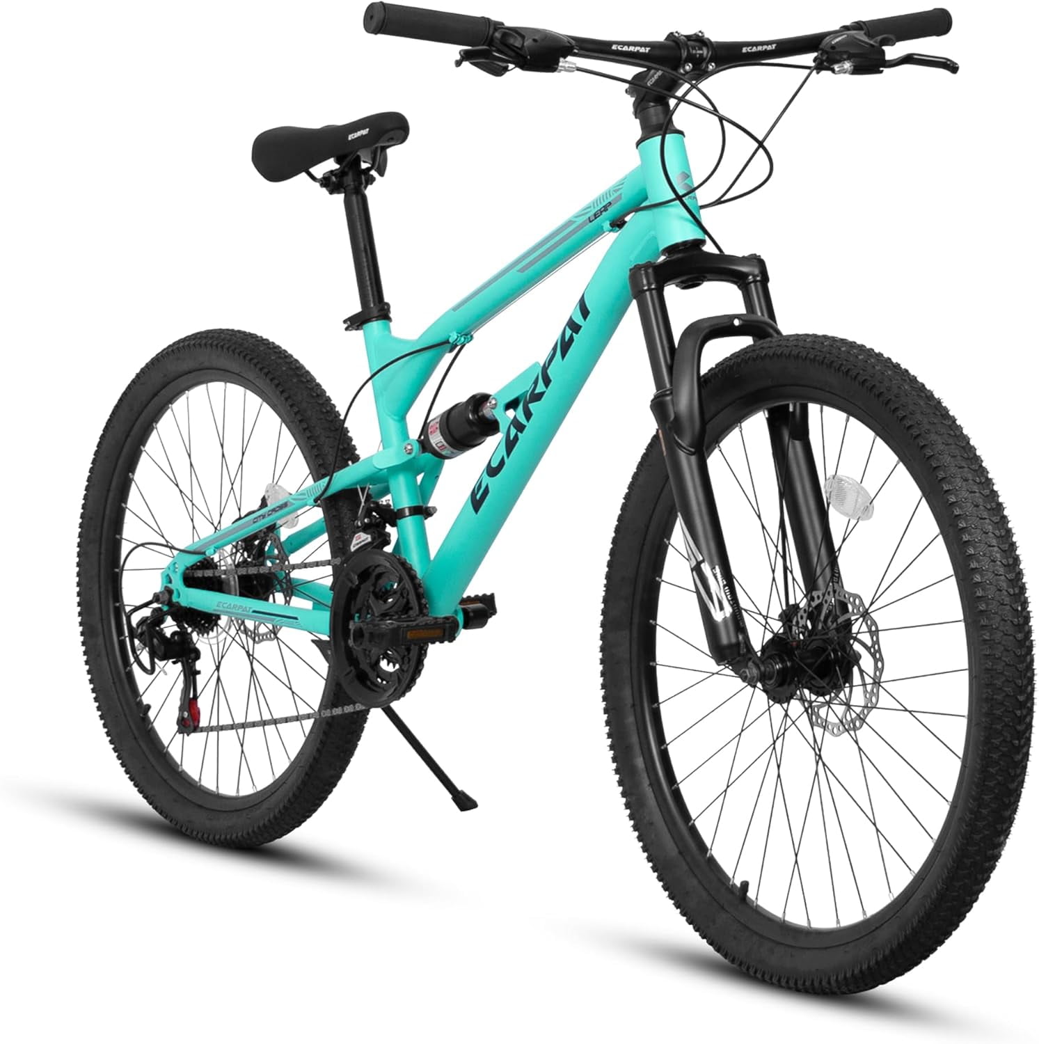 Ambifirner Men's 26 inch Mountain Bike - 21-Speed Steel Frame, Double Disc Brakes & Full Suspension, All-Terrain Men Bicycle for Adult Riders, Black