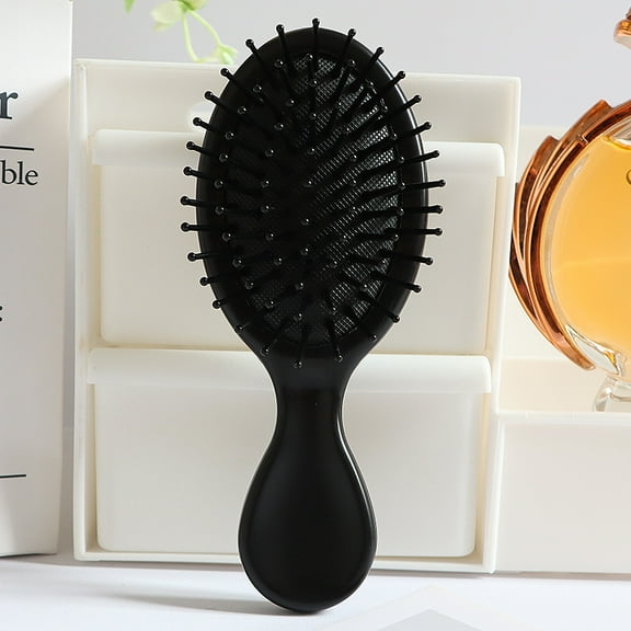 Mini Detangling Hair Brush for Wet and Dry Hair, Travel-Sized Black Hairbrush for Men, Women, and Kids – Compact & Lightweight
