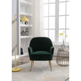 thumbnail image 2 of Accent Chair With Gold Legs And Adjustable Feet Screws, Soft Velvet armchair with Ergonomic backrest, Reading Chair Single Leisure Club Chair for Living Room Bedroom Dorm Room, Dark Green, 2 of 9