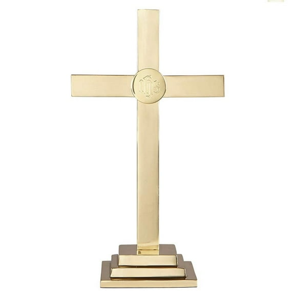Christian Brands Church Supply YC502-15 Altar Cross Brass - 15 in.