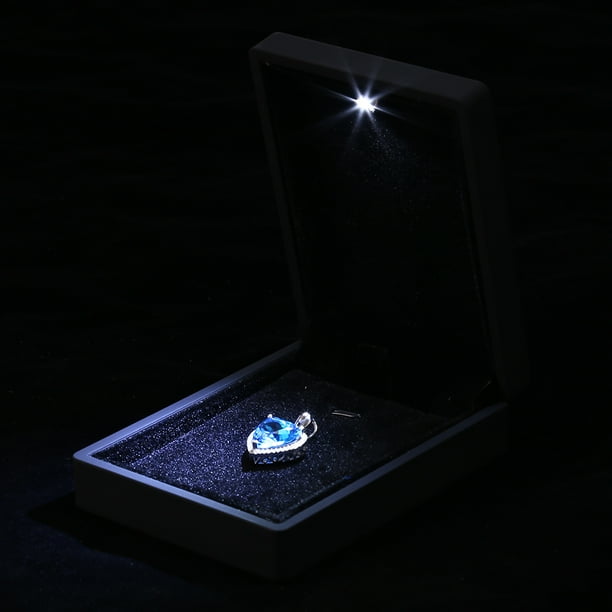 Caja de Regalo de joyería con luz LED, Collar, Pulsera, Anillos, Colgante, Estuche de Almacenamiento para la propuesta de Boda, Compromiso del día de San Valentín, cumplea?os, encantos(Colgante) Ecomeon no