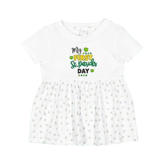Inktastic My First St Patrick's Day with Shamrocks Girls Baby Dress