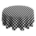 thumbnail image 4 of Black and White Checkered Pattern Round Tablecloth 60"x60",Wrinkle Wipeable Table Cloth for Kitchen Dining Room Picnic Patio Party, 4 of 6