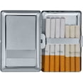 thumbnail image 3 of Silver Metal-Plated Compact Cigarette Case & Stash Box (7X 100s Size Cigarettes), 3 of 3