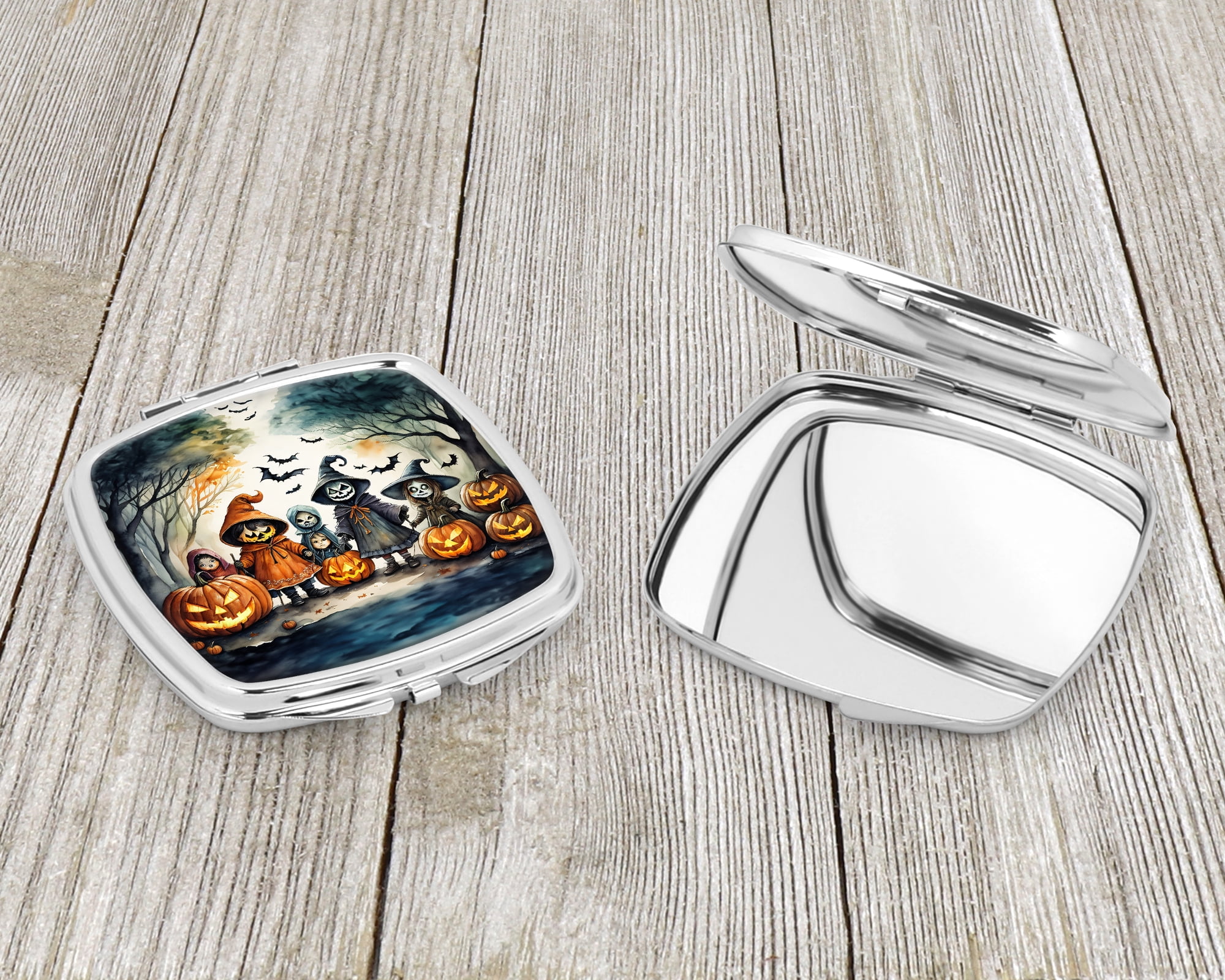 Trick or Treaters Spooky Halloween Compact Mirror 2.75 in x 3 in