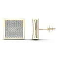 thumbnail image 2 of aaXia Men’s 14K Yellow Gold 3/8ct TDW Diamond Square Stud Earrings, 2 of 4