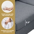 thumbnail image 4 of [VIDEO provided][New]89.8*60.2" Modern Sectional Sofa,5-Seat Modular Couch Set with Convertible Ottoman,L-Shape Linen Fabric Corner Couch Set with 2 Pillows for Living Room,Apartment,Office, 3 Colors, 4 of 9