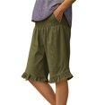 thumbnail image 6 of Women's Plus Size Knee Length Shorts High Waist Summer Beach Wide Leg Pants, 6 of 7