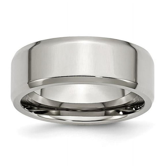 Stainless Steel Beveled Edge 8mm Polished Band