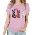 thumbnail image 3 of VBTAPA 2025 Summer Tops for Women Happy Easter T Shirt Cute Bunny Eggs Graphic Tees Casual Holiday Short Sleeve Tees Top Today's Sales Pink XXL, 3 of 6