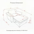 thumbnail image 2 of Modern Oversize Chaise Lounge Chair with Ottoman and Storage, 51" Blue Chenille, 2 of 14