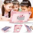 thumbnail image 5 of Shockproof Case For Samsung Galaxy Tab A9+,Anti Drop Silicone+PC Layer Protective Splicing Case 360 ° Rotating Handle Stand With Shoulder Strap,Pink,For Galaxy Tab A9+, 5 of 8