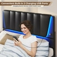 thumbnail image 4 of AOGLLATI Queen Bed Frame with Headboard and 4 Storage Drawers Platform Bed Frame with Led Light & 2 USB Ports No Box Spring Needed, 4 of 8
