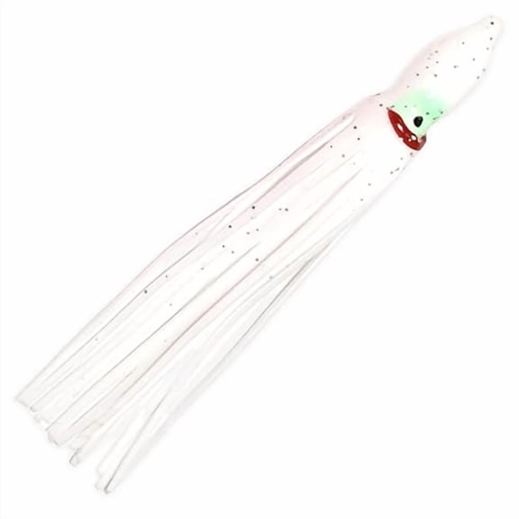 Hoochie Skirts White 4.75" Squid Skirts Trolling Lures for Saltwater & Freshwater Fishing Soft Plastic Octopus Fishing Lures - 40 Pieces