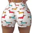 thumbnail image 2 of Lsque Dachshund Dog Puppy Pattern High Waisted Biker Shorts for Women-Tummy Control Fitness Athletic Workout Running Yoga Gym Shorts,Moisture-Wicking-Large, 2 of 9