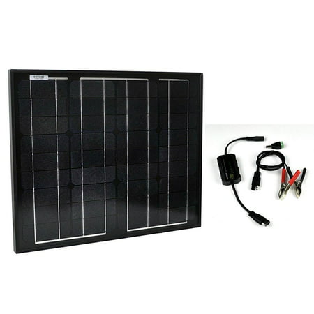 Instapark SP-30 12 Volts 30 Watts Monocrystalline PV Solar Panel with PWM Solar 12V/5A Charge (Best Pv Solar Panels 2019)