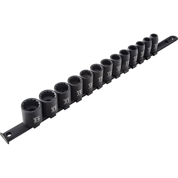 Sunex Tools SUU-2679A 0.5 in. Drive Metric 12-Point Impact Socket Set