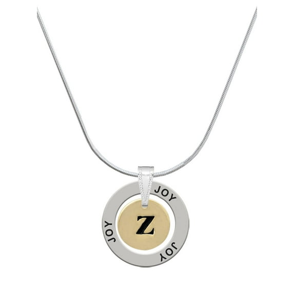 Delight Jewelry Goldtone Disc 1/2'' Initial - z - Joy Ring Charm Necklace, 18"