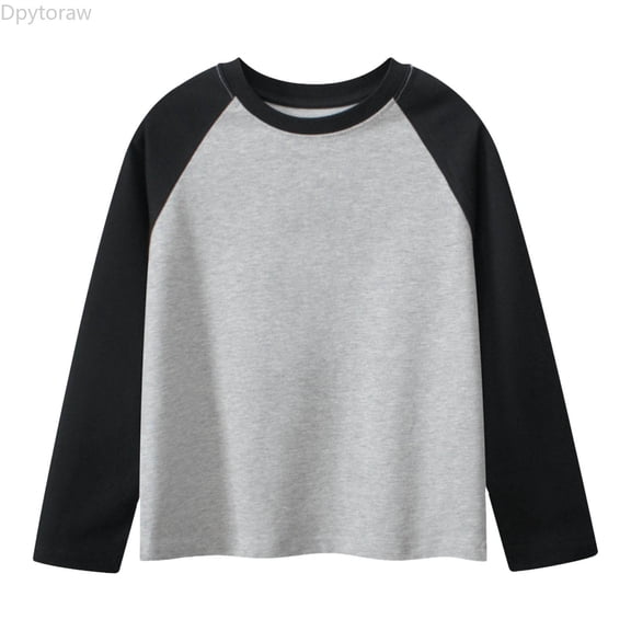 Dpytoraw Spring And Autumn Children's Long Sleeve T Shirt Men's And Women's Round Neck Sleeved Solid Color Long Sleeve Boys Long Sleeve T Shirts Size 4-6 Years