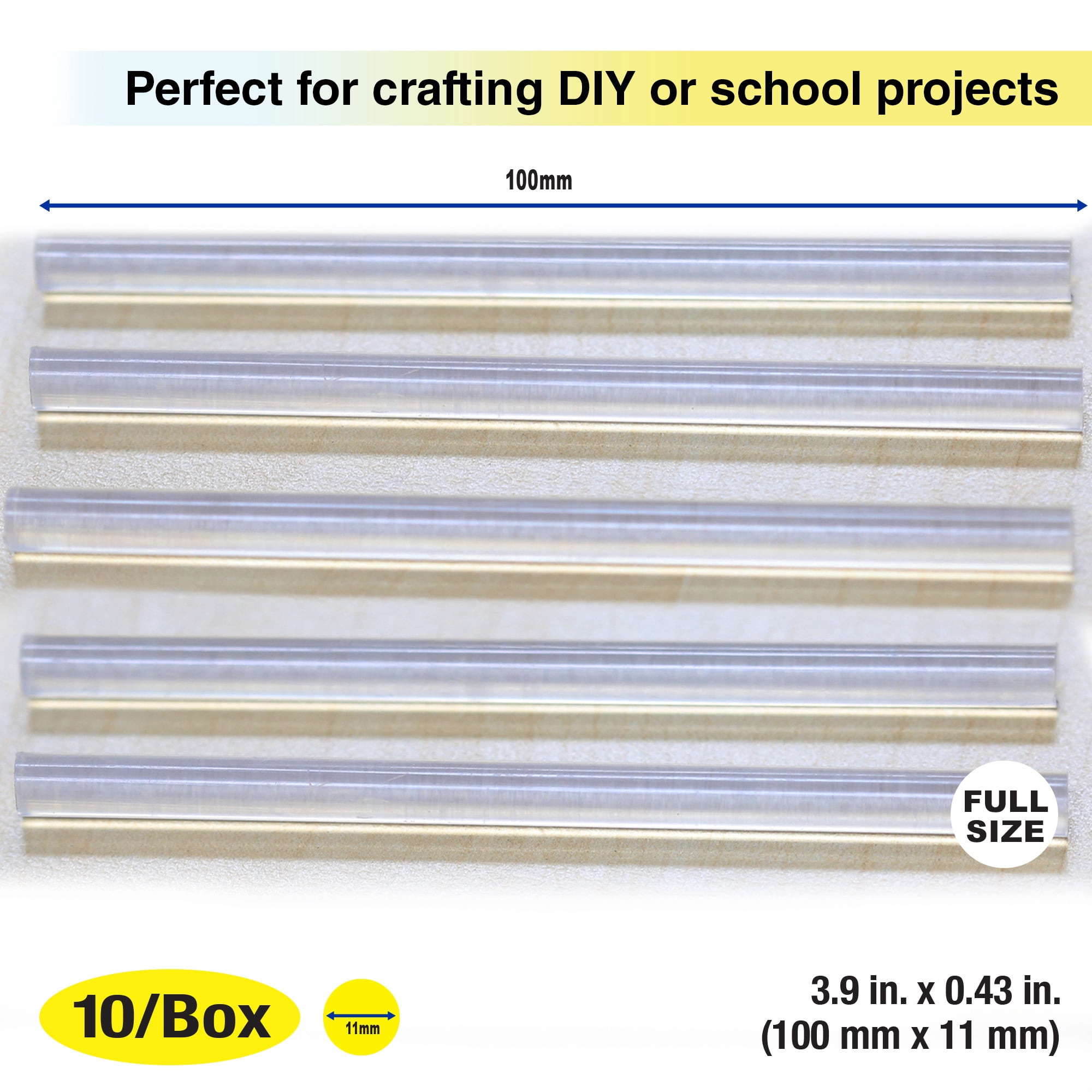 BAZIC Hot Melt Glue Sticks Dual Temp Full Size 3.9" x 0.43", All Purpose Industrial Glue Stick (10/Pack), 144-Packs
