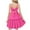 Opera Pink, variant on AUNVITO Girls Summer Tie Back Sundress with Spaghetti Straps, Tiered Ruffle Hem & Back Cutout Bow - Casual Beach Dress for Kids Toddler, Vacation Photoshoot