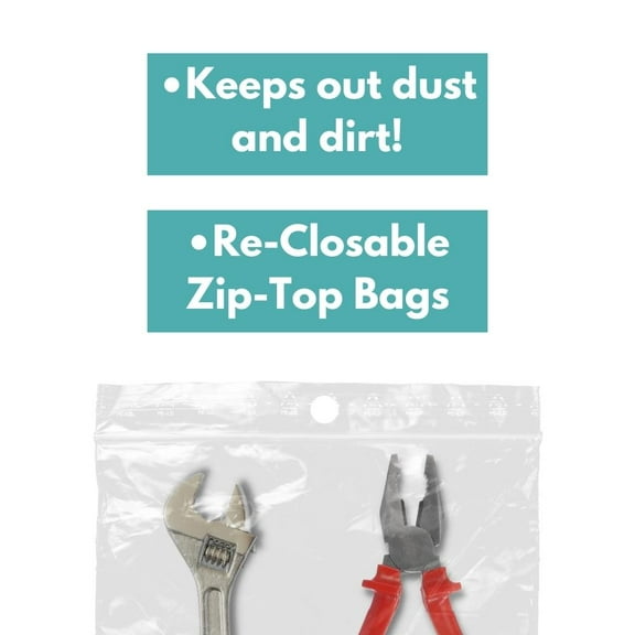 Clear Plastic Reclosable Hanghole Storage Bag Choose: Mil, Size & Pack