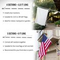 thumbnail image 4 of Anley 6 FT Stainless Steel Flag Pole Kit with Tangle Free Rotating Rings - Adjustable Length, Heavy Duty & Rustproof Flag Pole for, 4 of 7