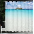 thumbnail image 3 of Ambesonne Beach Shower Curtain, Carribean Ocean Island, 69"Wx75"L, Cream Turquoise, 3 of 4