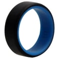 thumbnail image 1 of Anillo de boda de silicona ROQ biselado de 8 mm Azul-negro para hombre, 1 of 1