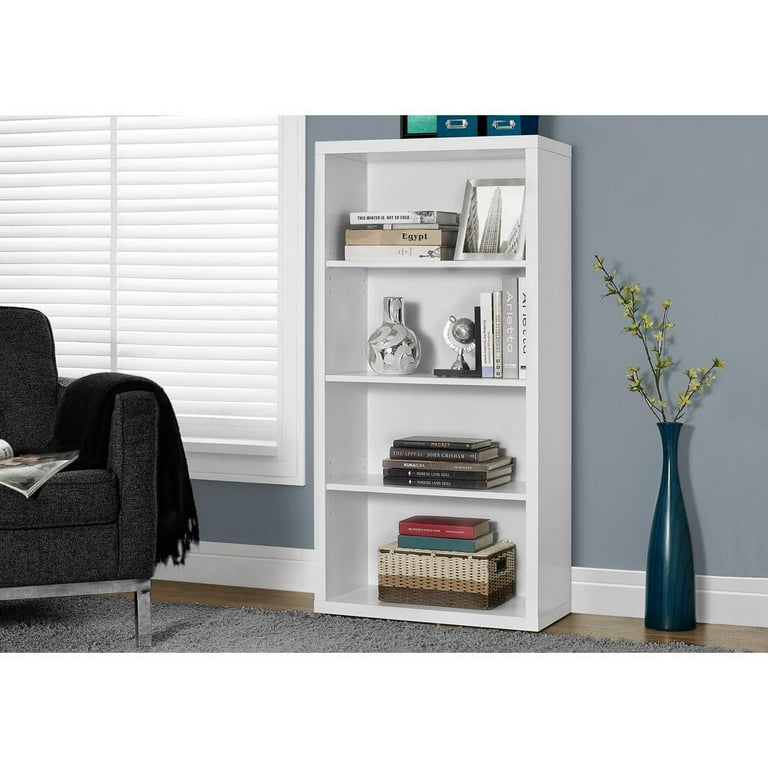 Free Shipping Bookshelf Bookcase Etagere 5 Tier 48 H Office Bedroom Laminate White Walmart