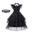 thumbnail image 1 of Addams-Disfraz de Cosplay de Wednesday para niña, Vestidos para niños, Carnaval, Pascua, fiesta de disfraces de Halloween para 3-12 años, novedad de 2023, 1 of 4