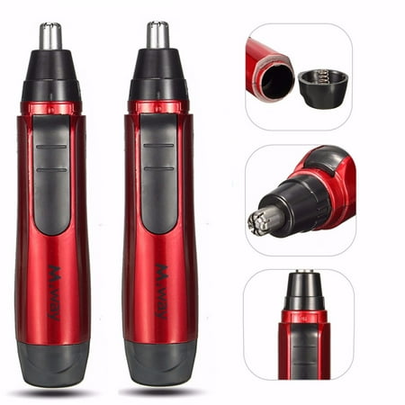 - 2pcs Battery Operated Wet Dry Unisex Men Women 's Fashion Personal Face Care Electric Nose Ear Face Nose Body Mustache Sideburns Hair Trimmer Shaver Razor Hair Clipper Cleaner Care