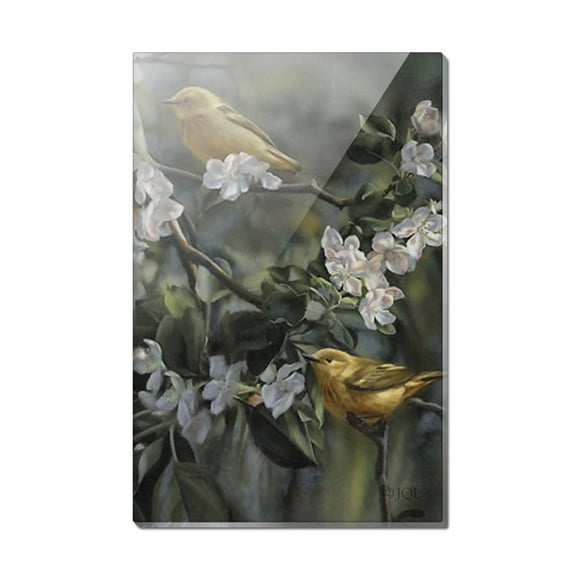 American Yellow Warblers Birds Rectangle Acrylic Fridge Refrigerator Magnet