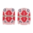 thumbnail image 3 of Suéter de Larga con Cuello Redondo para Mujer, Moda Otoño-Invierno, Jersey de Jacquard con Contraste de Colores, Suéter Navideño Rosa S, 3 of 5