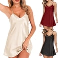 thumbnail image 3 of Chuancc Pajama Dress Silk Gown Sexy Sleepwear For WomenDress Pjs For Women Silk Sleep Dress Pure Silk Nightdress Silk Gowns For Women Sleepwear Beige M, 3 of 5