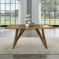 thumbnail image 5 of Roundhill Furniture Axler 7-Piece Dining Set, Tripod-Cross Dining Table with 6 Stylish Chairs, Light Oak, 5 of 13