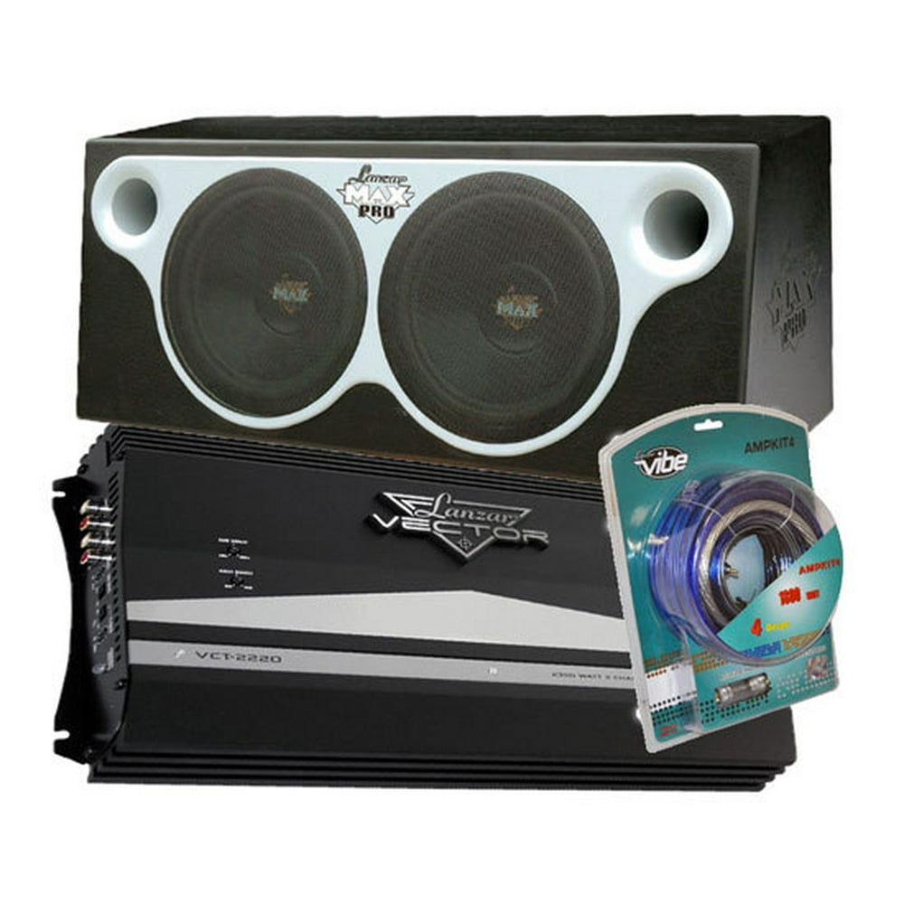 Lanzar Max Pro 2000 Watt Dual 12'' Subwoofer Ported Enclosure + 2