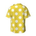 thumbnail image 2 of Haiem Yellow And White Polka Dot Men's Casual Shirts Short Sleeve Button Down Shirts Fashion Textured Summer Beach Shirt-Small, 2 of 7