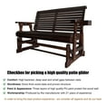 thumbnail image 4 of Innovaze 4.5 Ft Wooden Patio Glider with Cup Holder, Weather Resistant, Deep Brown, 4 of 9
