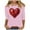 Pink, variant on ZHYou Womens T-Shirts Valentine's Day V-Neck Valentine's Day Printed 3/4 Sleeve Loose Fit Casual Soft Spring Summer Shirts,Pink,3XL