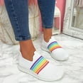 thumbnail image 5 of JINMGG Sneakers for Women Plus Clearance Women's Fashion Casual Rainbow Slip On Mesh Breathable Sport Sneakers Shoes White 41, 5 of 9