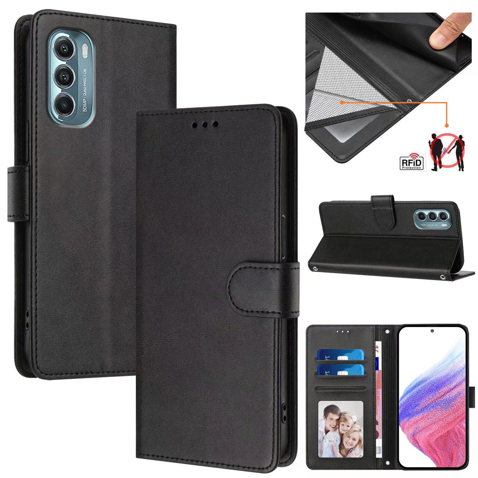 Motorola MOTO G Stylus 2022 5G Case ,RFID Blocking Cover Crossbody Lanyard Flip Leather Wallet Case for Motorola MOTO G Stylus 2022 5G
