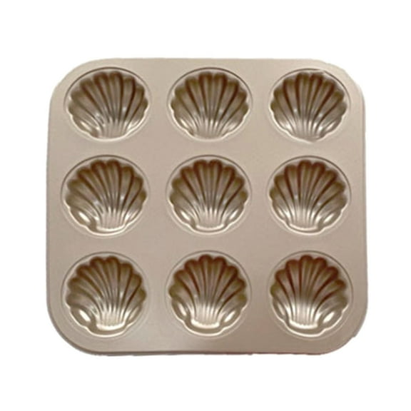 9-Cavity Non-Stick Madeleine Pan (Food-Grade Carbon Steel) for Cake/Cookie Baking