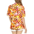 thumbnail image 5 of LA LEELA Hawaiian Shirts Womens Casual Summer Beach Party Blouse Shirt Blouses Short Sleeve Vacation Button up Dress Tops Tee Shirts Tank Top Women XXL Seashells, Orange, 5 of 5