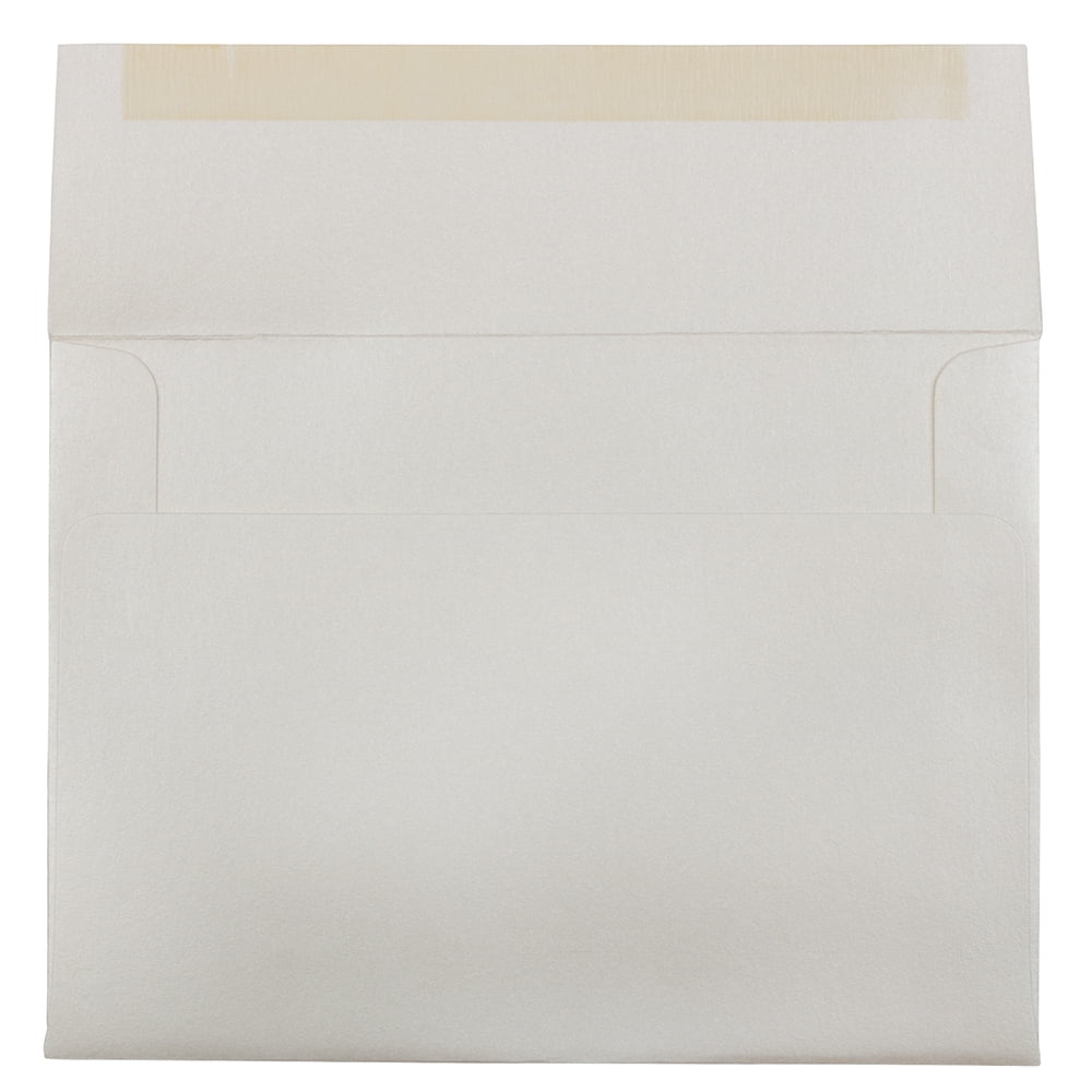 JAM Paper A7 Envelopes, 5 1/4 x 7 1/4, Quartz White Metallic, 50/Pack