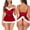 Red, variant on HAXMNOU Women Ladie Lingerie Christmas Red Santa Fancy Dress Underwear Christmas Jumpsuits Pajamas Lingerie Wine 3XL