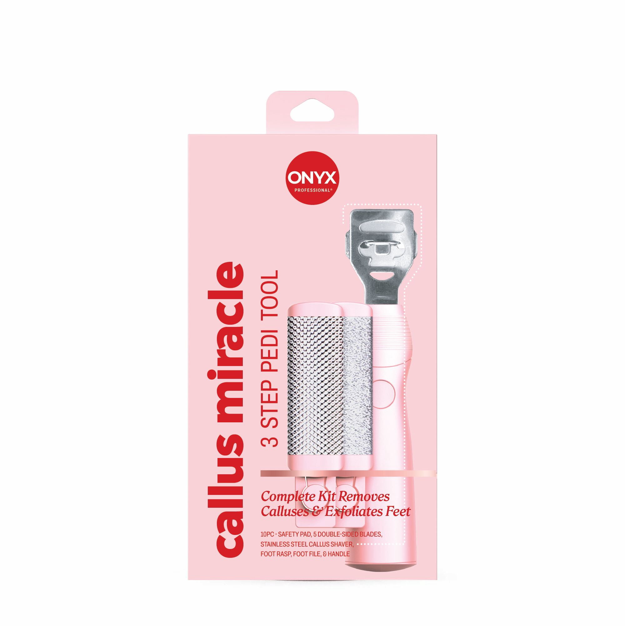(2 pack) ONYX Professional Callus Miracle 3 Step Pedi Tool