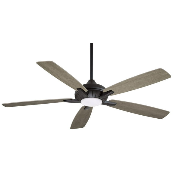Smart Ceiling Fan With Light Kit In Traditional Style 15.51 Inches Tall By 60 Inches Wide-Coal Finish-Seashore Grey Blade Color Minka Aire Fans
