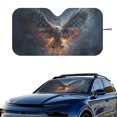 thumbnail image 2 of Xixirimido Car Windshield Sun Shade Universal Fit for SUV Truck Sedan Auto Front Window Sunshade Sun Visor Block UV Rays Keep Cool Patriotic Car Accessories, Eagle American Flag, 2 of 8